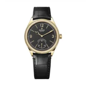Rolex 1908 52508 Black Dial 39mm Leather Strap