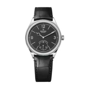 Rolex 1908 52509 Black Dial 39mm Leather Band