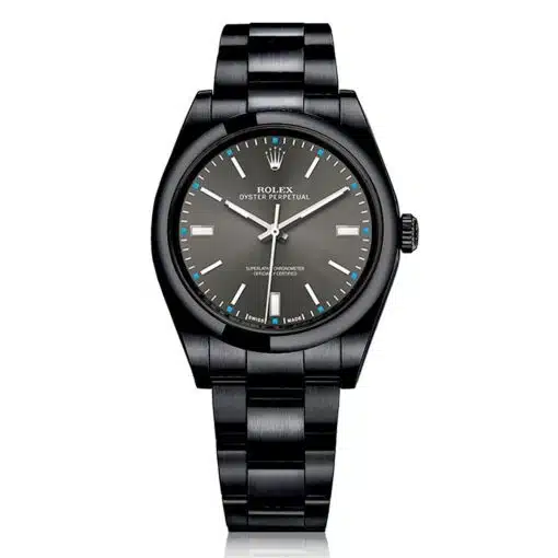 Rolex Oyster Perpetual 114300 Grey Dial Black PVD Oyster Bracelet Watch